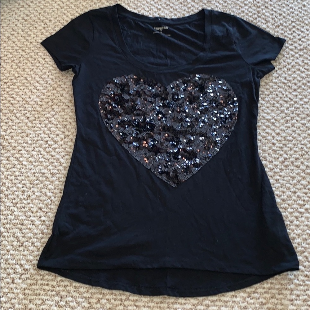 Express Sequin Heart Top